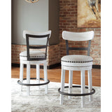 Signature Design by Ashley Valebeck 24.5" Modern Swivel Counter Height Barstool, Whitewash Signature Design by Ashley