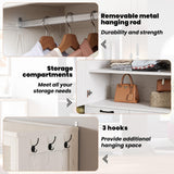 ANCTOR Armoire Wardrobe Closet, 71" H Wooden Clothing Storage Cabinet with 2 Doors and 2 Drawers, Bedroom Freestanding Wardrobe Combination with Hanging Rod and Adjustable Shelves, White ANCTOR