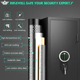 RIFLEWELL 5-6 Rifle Gun Safe, Digital Large Long Gun Safe for Home Rifle and Shotguns, Quick Access Gun Cabinets with LED Light, Rifle Safe with Adjustable Gun Rack and Removable Shelf Riflewell