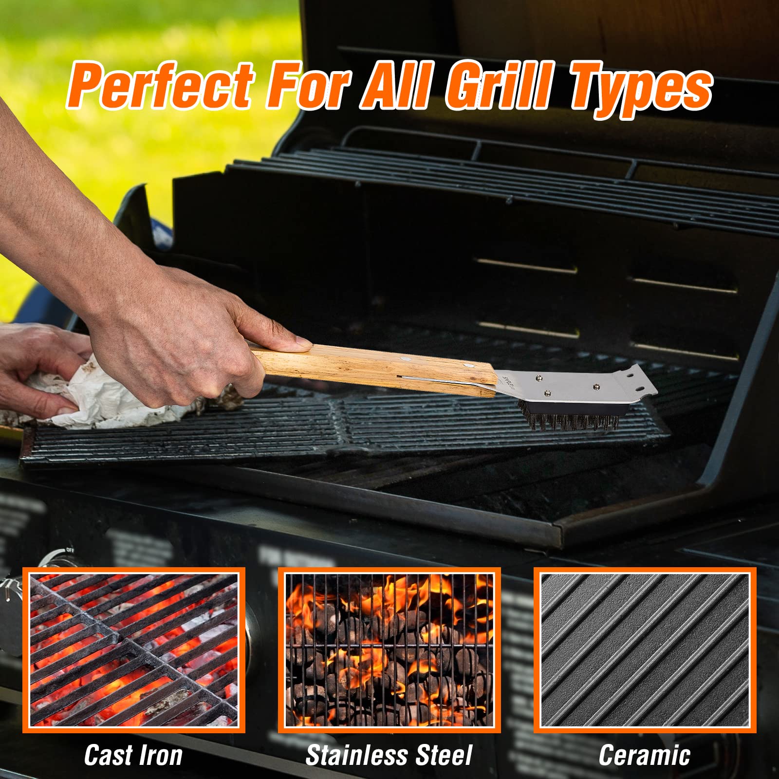 SIMPLETASTE Grill Brush and Scraper