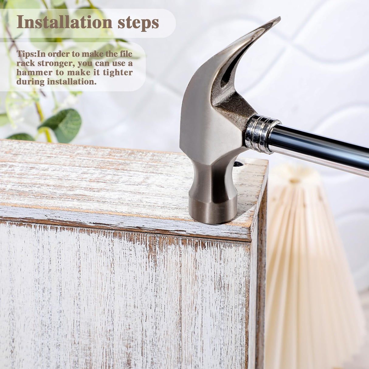 Suzile Wall Mounted File Holder Wood Magazine Holder Wall Hanging File Organizer for Office Mail Magazine Letter Paper Folder Organization(White) Suzile