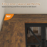 HAUOMS Corner Bookshelf, 6 Tier Industrial Convertible Bookshelf with 6 Fabric Drawers, Corner Bookcase Large L Shaped Storage Display Shelf for Home Office, Living Room, Kitchen, Rustic Brown HAUOMS