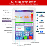 Smartstitch S-1501 Commercial Embroidery Machine with 15 Needles,14"x20" Embroidery Area,1200SPM Max Speed,12" Touch Screen, Wifi available, capable of embroidering on 3D Caps, Flat, T-shirt and more smartstitch