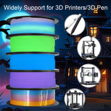 DO3D 1.75mm PLA 3D Printer Filament Bundle: Glow in Dark Green, Blue, Purple, Rainbow, One Spool Clear Multi Colored Rainbow, Each Spool 250g, Total 1.25Kg 3D Printing Filament, 250g x 5 Spools PLA DO3D