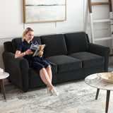 Bonzy Home 80.7" Black Couch, 3 Seater Sofa for Living Room, Modern Comfy Couches with Thick Cushion for Home Apartment Office Bonzy Home