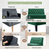 Vongrasig 47" Small Modern Loveseat Sofa, Mid Century Linen Fabric 2-Seat Couch Tufted Love Seat with Back Cushions and Tapered Wood Legs for Living Room, Bedroom and Small Space (Dark Gray) Vongrasig