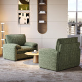 ONBRILL Oversized Accent Chair, 41 Inch Chenille Fabric Armchair, Comfy Single Sofa Chair with Padded Arms, Pocket Spring Cushion, Modern Reading Chair for Living Room, Bedroom, Green ONBRILL