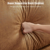 HIFIT Sectional Couches Set for Living Room, 68'' Mid Century Modern Faux Leather Sofa Couch w/Tufted Deep Love Seat & 2 Pillow, Home Sofa Living Room Small Couch for Bedroom, Office, Apartment, Brown HIFIT