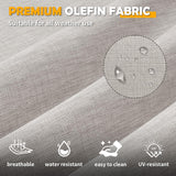 Amopatio Aluminum Patio Furniture Set, 8 Pieces Modern Metal Outdoor Furniture, Faux Wood Grain Finish Frame Patio Sofa Sets with 6" Cushion for Backyard, Beige (Included Waterproof Covers) Amopatio