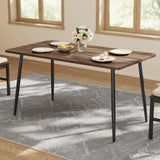 VASAGLE Dining Table, Dining Room Table for 4-6 People, Modern Farmhouse, for Kitchen, Quick Assembly, Heat-Resistant Surface, 29.5 x 55.1 x 29.5 Inches, Natural Walnut and Ink Black UKDT100K02V1 VASAGLE