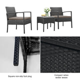 PROHIKER 3 PCS Patio Rattan Conversation Chairs Set, Outdoor Patio Furniture Balcony Furniture Set, Wicker Patio Bistro Set for Garden Porch Balcony Yard, Brown PROHIKER