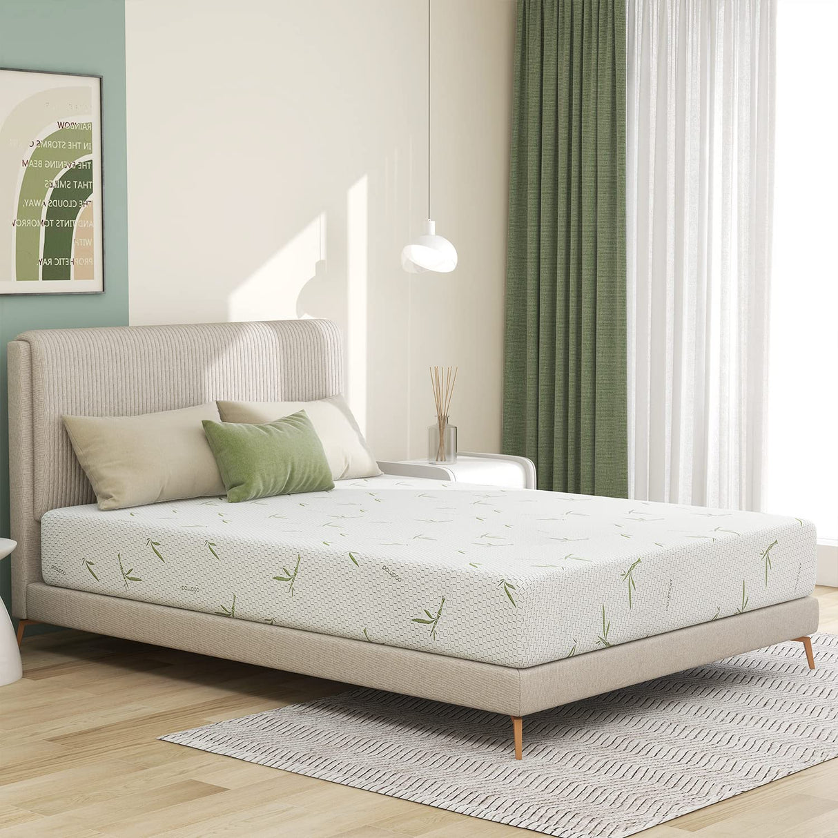 wOod-it Queen Mattresses, Memory Foam Mattress Queen Size Bed in a Box Cooling Gel Medium Firm(10 Inch) wOod-it