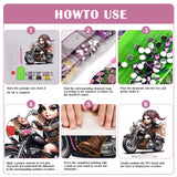 POETRYDRAW DIY Diamond Art Ornament Desktop Kit Motorcycle Girl, Stand Up Acrylic Diamonds Painting Ornament for Adults, 5D Special Diamond Gem Craft Tabletop Placement Board Kit POETRYDRAW