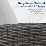 Wisteria Lane 4 Piece Outdoor Patio Furniture Sets, Wicker Conversation Set for Porch Deck, Gray Rattan Sofa Chair with Cushion Wisteria Lane