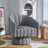 Apicizon Swivel Accent Chair Mid Century Modern Swivel Barrel Chair, 360 Degree Round Swivel Chair with Wide Upholstered, Velvet Accent Armchair Home Sofa Living Room Bedroom Office Gray Apicizon