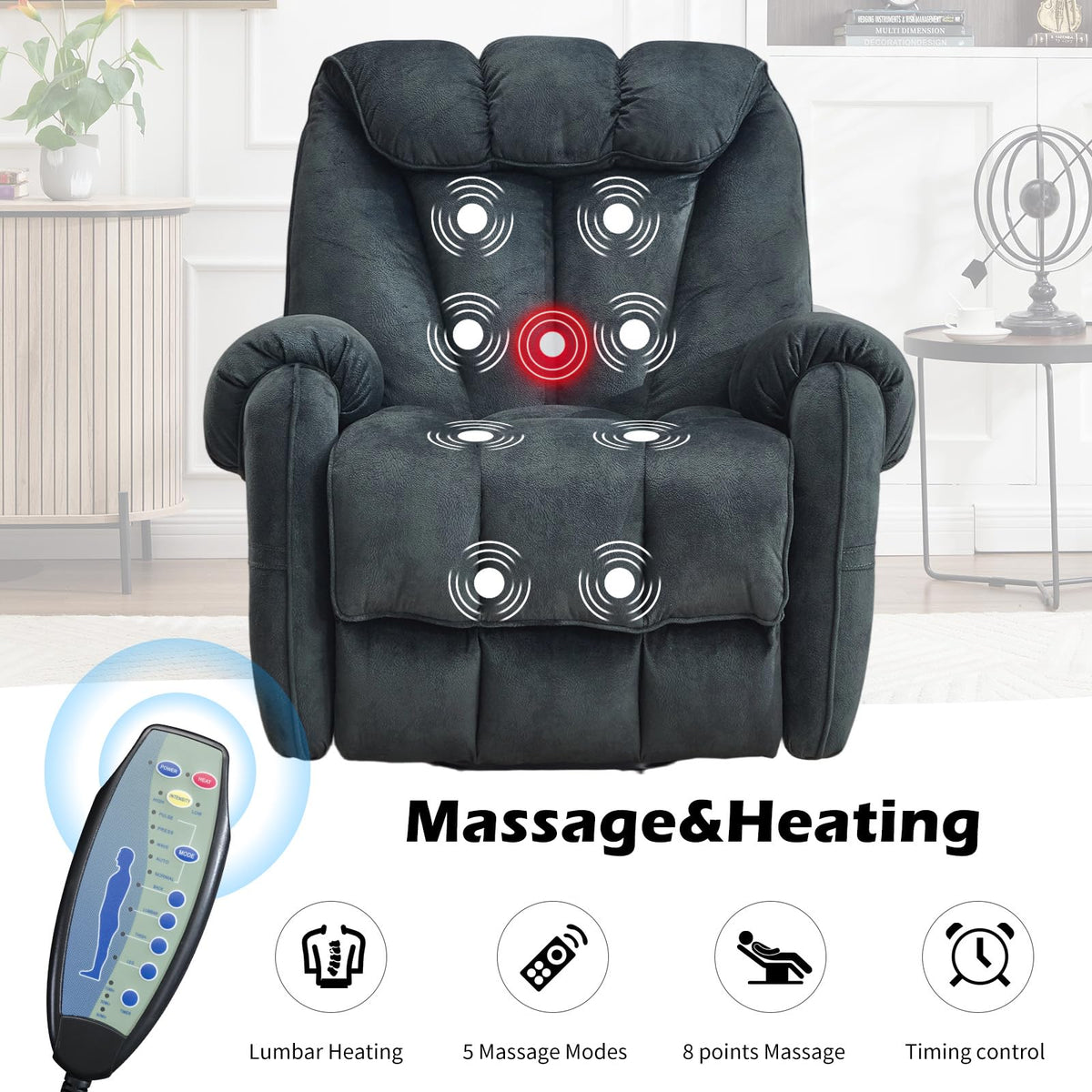CANMOV Power Lift Recliner Chair for Elderly with Massage & Heat, Over ...
