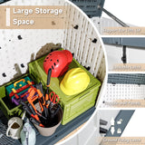 Devoko Resin Outdoor Storage Shed, 34 Cu Ft Outdoor Storage Cabinet Without Shelf, Waterproof, Double Locks, Resin Storage for Trash Can, Garden Tools, Pool Supplies (Beige) Devoko