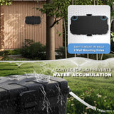 Flemoon Medium Outdoor Electrical Box (11.5x5.2x4 inch), IP54 Waterproof Extension Cord Cover w/6 Cable Entry Ports, Weatherproof Connection Box for Power Strip, Timer, Plug, Holiday Lights, Black Flemoon