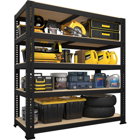 PrimeZone 40" W x 18" D x 71" H Heavy Duty Storage Shelves, 5 Tier Adjustable Garage Storage Shelving, Metal Shelving Unit Utility Rack Shelf for Warehouse Pantry Closet Kitchen, Black PrimeZone
