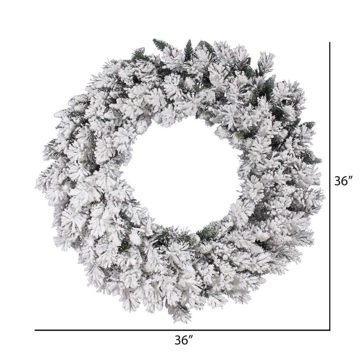 Vickerman 36" Flocked Snow Ridge Artificial Christmas Wreath, Unlit - Faux Snowy Christmas Wreath - Indoor Seasonal Home Wall Decor Vickerman