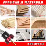 KEENTECH Carbide Tipped 82° Countersink Drill Bit with Depth Stop, 3/8" Dia x 1/8" Drill Diameter x 1/4" Shank, Adjustable Depth Stop with Ball Bearing for High Fine Finish on Softwood and Hardwood KEENTECH