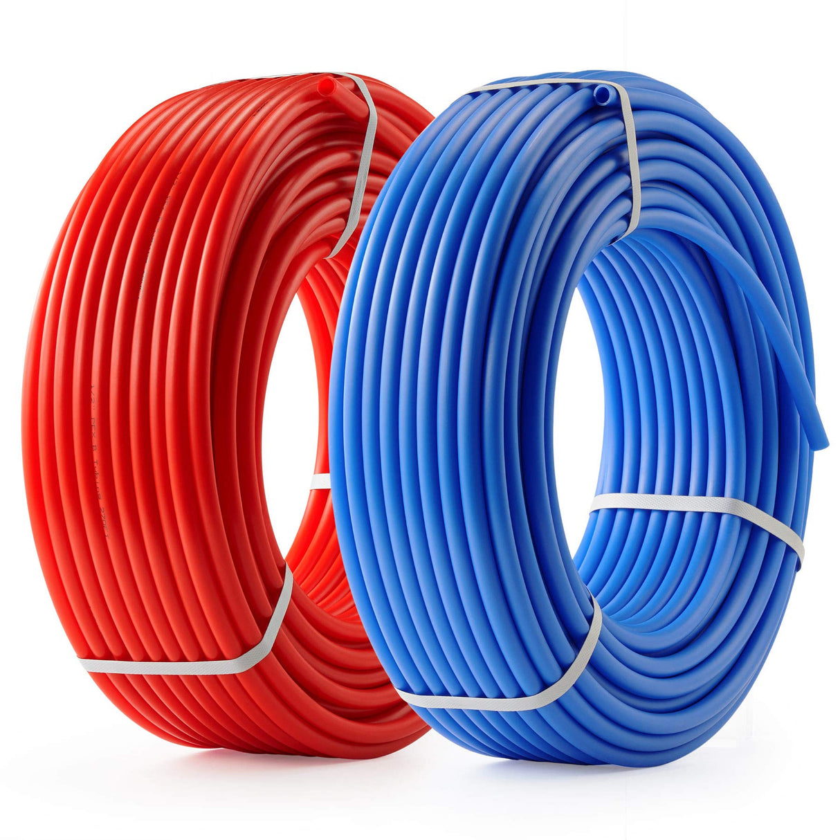ZELCAN PEX Water Pipe PEX Tubing 1/2 Inch, 2 Rolls of 300ft PEX-B Coil Hose, Non Oxygen Barrier PEX Water Tubes for Water Line & RV Sewer Hose, PEX Radiant Heat Tubing(Red+Blue) ZELCAN