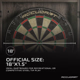 Accudart Armada Bristle Dartboard Cabinet Set - Official Size 18" x 1.5" - Self Healing Genuine Sisal - Wall Mount Cabinet Set - Round Spider Wires Reduce Bounce Outs - Rotatable Metal Number Ring Accudart