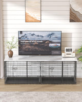 Piskyet Dog Crate Topper Wood Countertop for 48 42 36 30 24 inch Dog Cage, Dog Crate Cover,Dog Kennel Topper(Crate Not Include) (White, for 48 Inch Crate) Piskyet