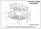 Bedz King BK961EL-Trundle Bunk Bed, Twin over Full, White Bedz King