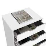 Naomi Home 9 Drawer Dresser for Bedroom, Stylish Tall Makeup Dressers, Storage Shelves, Small Dresser for Closet with 200 lbs Capacity - White Naomi Home