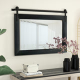 COGOOD Farmhouse Bathroom Mirror - 41" x 30" Rustic Barn Door Mirror for Living Room, Entryway, Bedroom, Vanity Wall Decor (Black) COGOOD