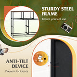 WLIVE Dresser TV Stand, Entertainment Center with Fabric Chest of Drawers for Bedroom, Media Console Table with Metal Frame and Wood Top for TV up to 45 inch, Rustic Brown Wood Grain Print WLIVE