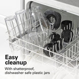 Hamilton Beach MultiBlend Smoothie Blender with 4 Shatterproof BPA Free Jars and Lids; Large 32oz Jar, 8oz Grinder for Nuts & Spices, and 2 Portable Travel Cups, 650 Watts, Black and Stainless (52400) Hamilton Beach