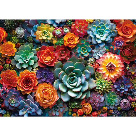 1000 Piece Puzzle for Adults - Colourful Flowers & Succulent Plants Puzzle for Adults Children - Recycled Paper Jigsaw Puzzle 1000 Pieces - Fun and Challenging Family Game Great Gift Idea, 28 * 20 in Edsjegn