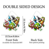 5D Diamond Art Hanging Kit for Adult,Special Shaped Rhinestone,Double Sided DIY Acrylic Diamond Art Painting Window Pendants Home Garden Wall Hanging Kits Hanging Ornament (Four Birds) JJFox