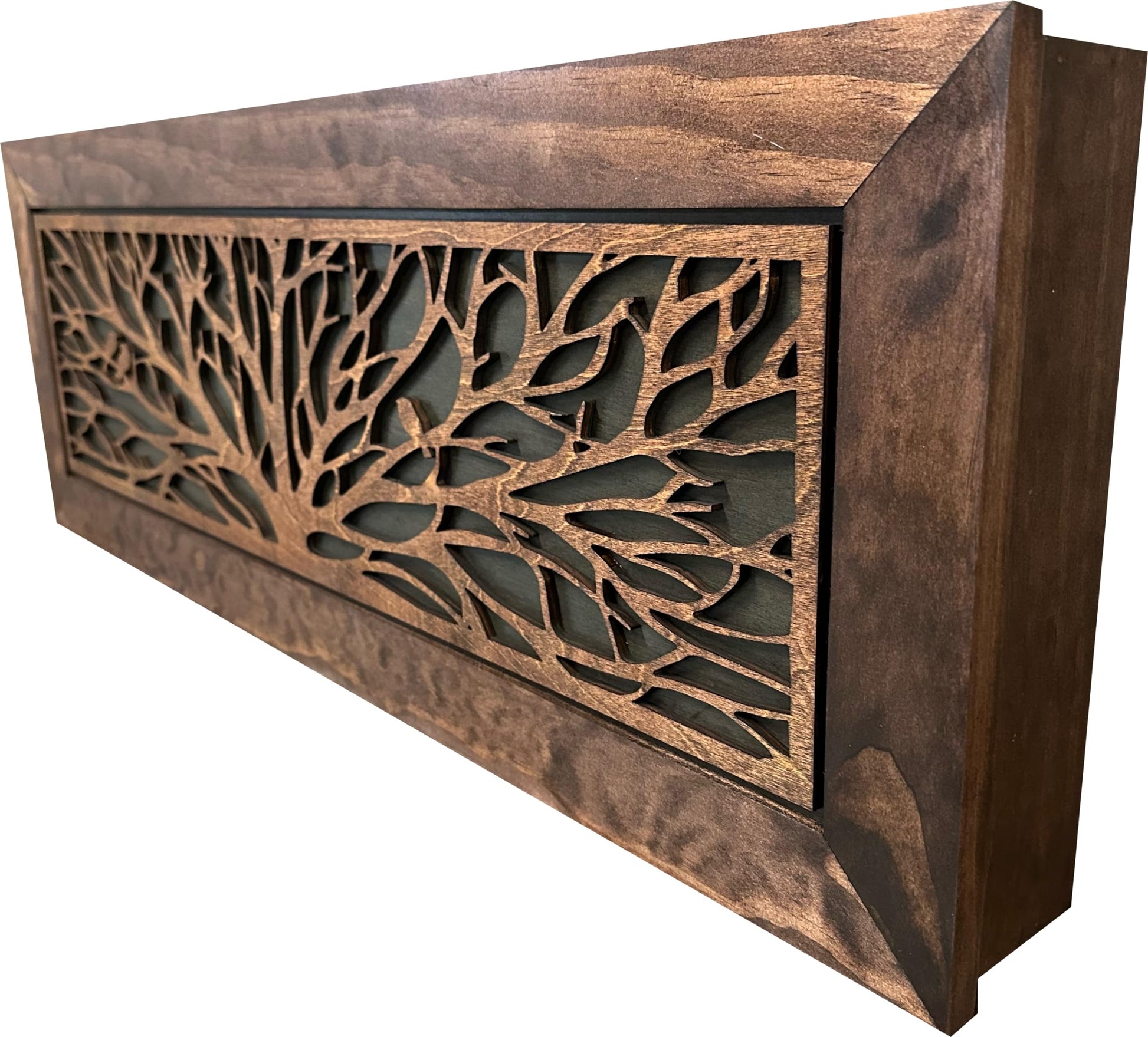 Large Wood Hidden Gun Cabinet Birds In A Tree Wall Decoration - Hidden Gun Safe To Securely Store Your Gun In Plain Sight by Bellewood Designs - WoodArtSupply