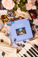 Piecework Puzzles Moonlight Sonata 500 Piece Puzzle for Adults, Challenging Jigsaw Puzzle Classical Music Imagery, Soft-Touch Puzzle Gift - 19.25 x 26.6 inches Piecework