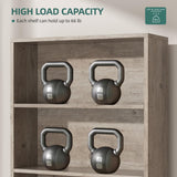 Shintenchi Bookshelf, Industrial Bookshelves and Bookcases with Doors Floor Standing 6 Shelf Display Storage Shelves 70.6 inches Tall Bookcase for Home Office, Living Room (Grey) Shintenchi