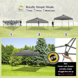 CROWN SHADES 9x9 Pop Up Canopy - Beach Tent with One Push Setup - Easy Outdoor Sun Shade for Events, Parties, Camping - Gazebo with STO-N-Go Cover Bag, Silver Coated Top, Gray CROWN SHADES