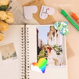 Framendino, 30 Pack Sublimation PU Leather Corner Bookmark Heart-Shaped White Bookmark Blanks for DIY Bookmarks Framendino