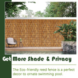 Barydat 1 Pcs 4 x 16.4 ft Bamboo Privacy Screen, Reed Fence Roller Patio Decorative Fences Reed Screen Curtain for Garden Backyard Patio Balconies Barydat
