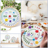 Josongslax Beginner Embroidery Kits for Adults, Hand Cross Stitching Patterns Sewing Crafts Hobbies Set with 6 Embroidery Hoops, DIY Punch Needlepoint Learn 36 Stitches Embroidery Starter Kit Gift Josongslax