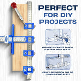 Alec Tools Cabinet Installation Tools Complete Set - Adjustable Cabinet Hardware Jig Kit for Handles, Knobs, Drawer Pulls - Cabinet Handle Jig, Concealed Hinge Jig, Automatic Center Punch, Drill Bits Alec Tools