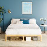 LAKKURI 12 Inch High Bamboo Wood King Size Bed Frame Platform, Steel Slat Support King Bed Frame, Sturdy, No Box Spring Needed, Easy Assembly, Noise Free LAKKURI