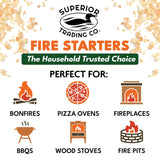 Superior Trading Fire Starter Pods in Resealable Packs - Fire Starters for Campfires, BBQ, Grill, Pit, Wood Stove & Charcoal Starter, 15-20-Min Burn, 30 Extra Large Pods, USA Made, Brown, 3.2 Lbs Superior Trading Co.