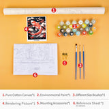 TUMOVO New Year Paint by Number Kit, Koi Fish with Cherry Paint by Numbers with Brushes and Pigment for Home Wall Decoration, Flowers Oil Painting, 16x20 Inch TUMOVO