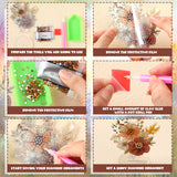 Kosiz 9 Pcs Thanksgiving Diamond Painting Tabletop Decorations Fall Wildflower Diamond Art Kits for Adults Double Sided Acrylic Flower Centerpiece for Tables DIY Crafts Party Decor Thanksgiving Gifts Kosiz