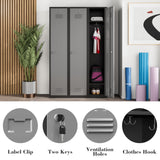 Kooyon Metal Lockers for Employees,71" Steel Storage Cabinet with 1 Door Lockable for Home,Gym,School,Office,Garage/Black Gray-Assembly Required Kooyon