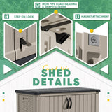 Devoko Outdoor Storage Cabinet 50 Cu Ft with Lockable Doors, Vertical Storage Shed Waterproof Patio Tools Storage Box for Sofa Cushions, Gardening Tools and Accessories (Beige) Devoko