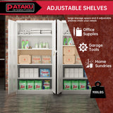 Pataku Garage Storage Cabinet Metal Locking Cabinet 5-Layer with Door Steel Multifunctional Storage Cabinet with 4 Adjustable Shelves, White Tool Cabinet for Home, Office, Warehouse… Pataku